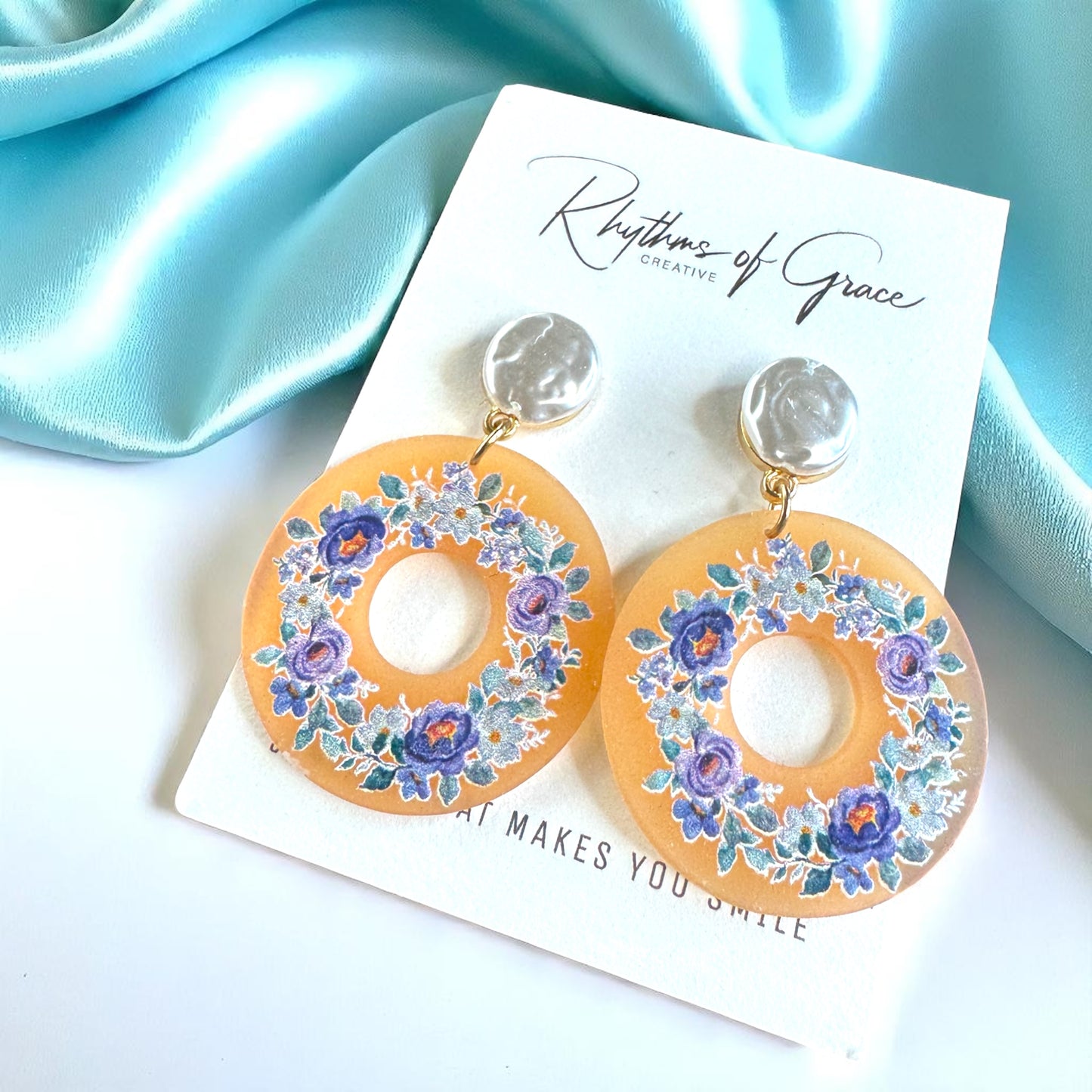 Blue Flower Earrings - Springtime Floral Elegance! 🌼