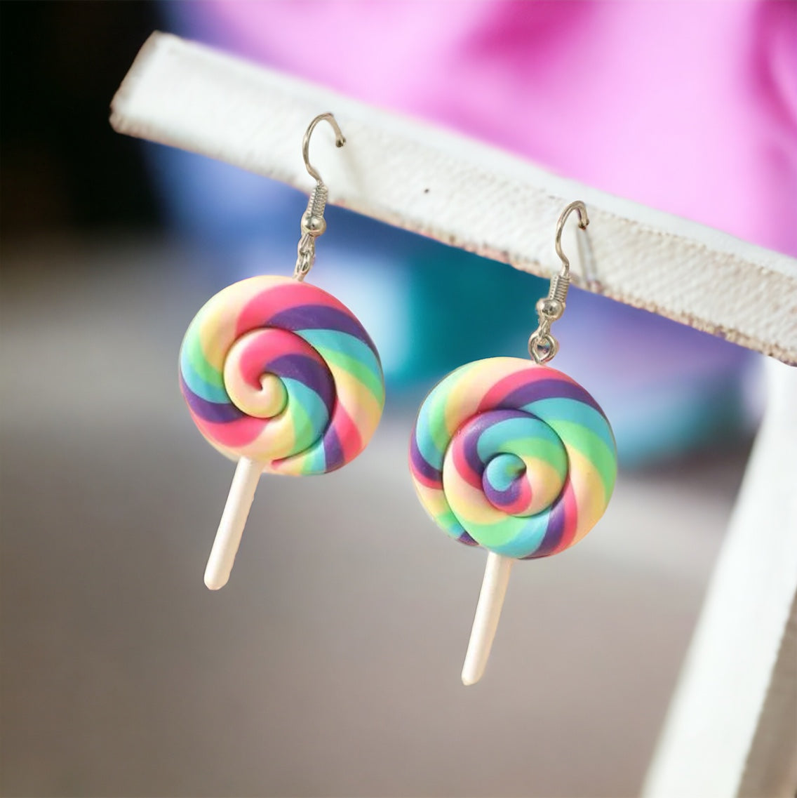 Rainbow Lollipop Earrings - Sweeten Your Style!