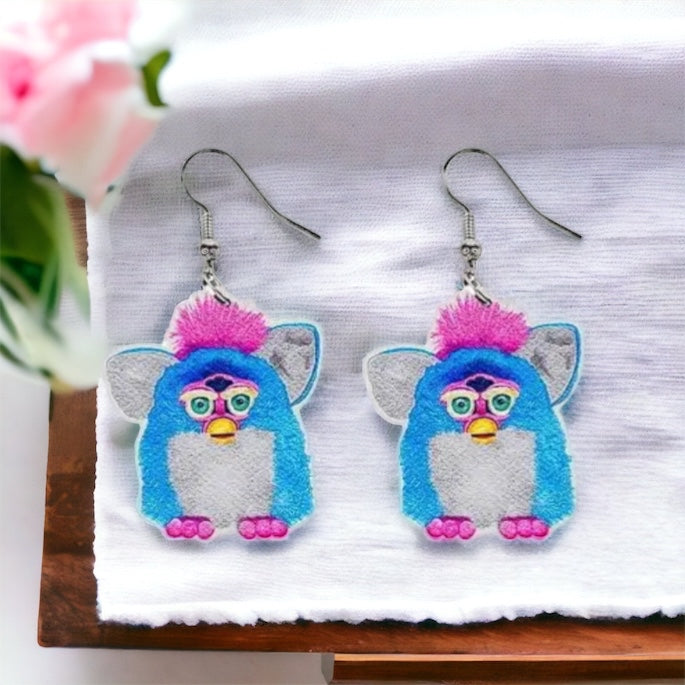 Furby Frenzy: Nostalgic Drop Earrings for Playful Hearts! - Rhythms of Grace Creative