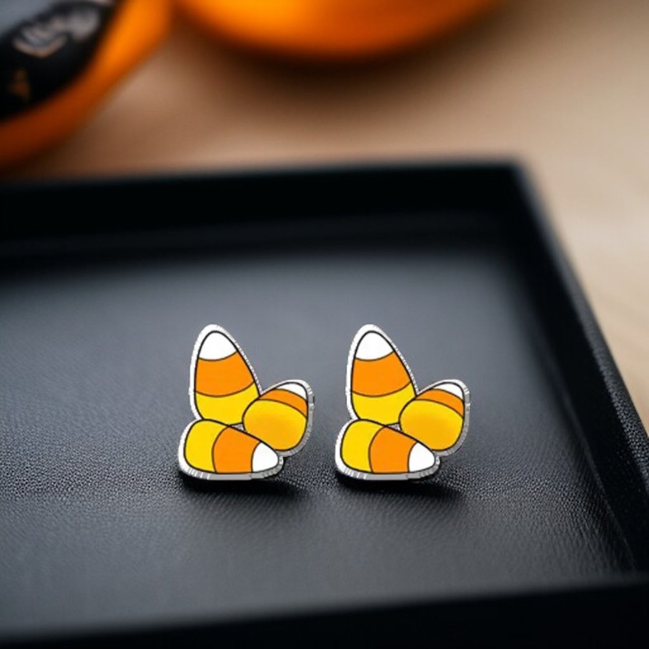 Boo-tiful Candy Corn Stud Earrings - Handmade Halloween Delight! 🎃