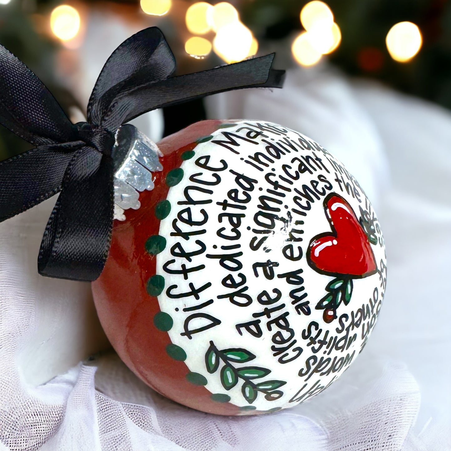 Difference Maker Christmas Ornament – Hand-Painted Acrylic Gift for Inspiration & Motivation!