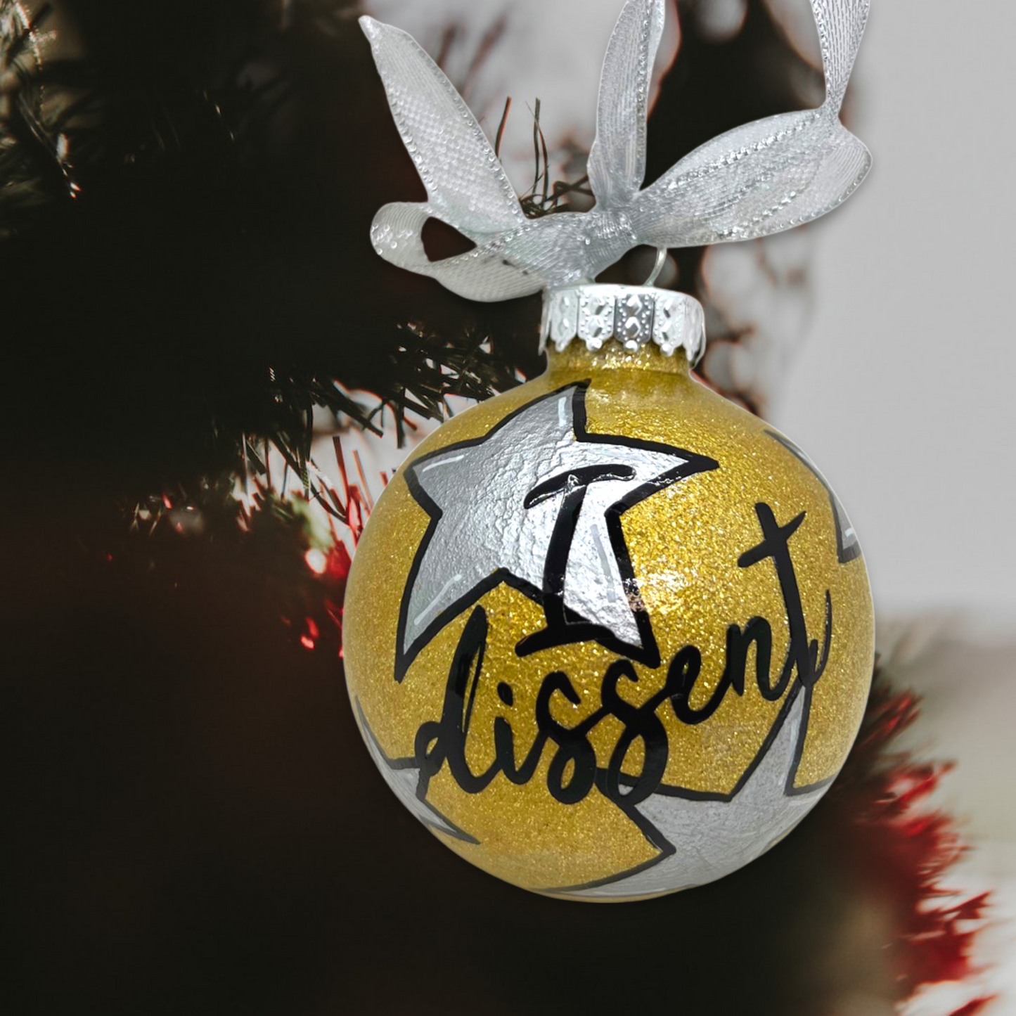 I Dissent Ornament - RGB Ornament, Christmas Ornament, Holiday Ornament, Dissent Ornament, Ornament Exchange, Feminism Ornament - Rhythms of Grace Creative