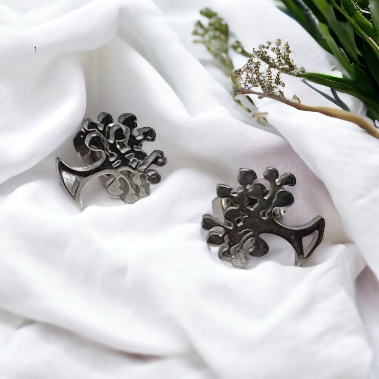 Tree of Life Stud Earrings - Handmade Jewelry, Tree Earrings, Handmade Earrings, Tree Studs, Tree of Life Jewelry, Silver Studs, Plants