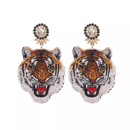 Tiger Earrings - Rhinestone Earrings, Handmade Jewelry, Tiger Jewelry, Bengals Jewelry, Tiger Football, Bengal Tiger, Tiger Accessories