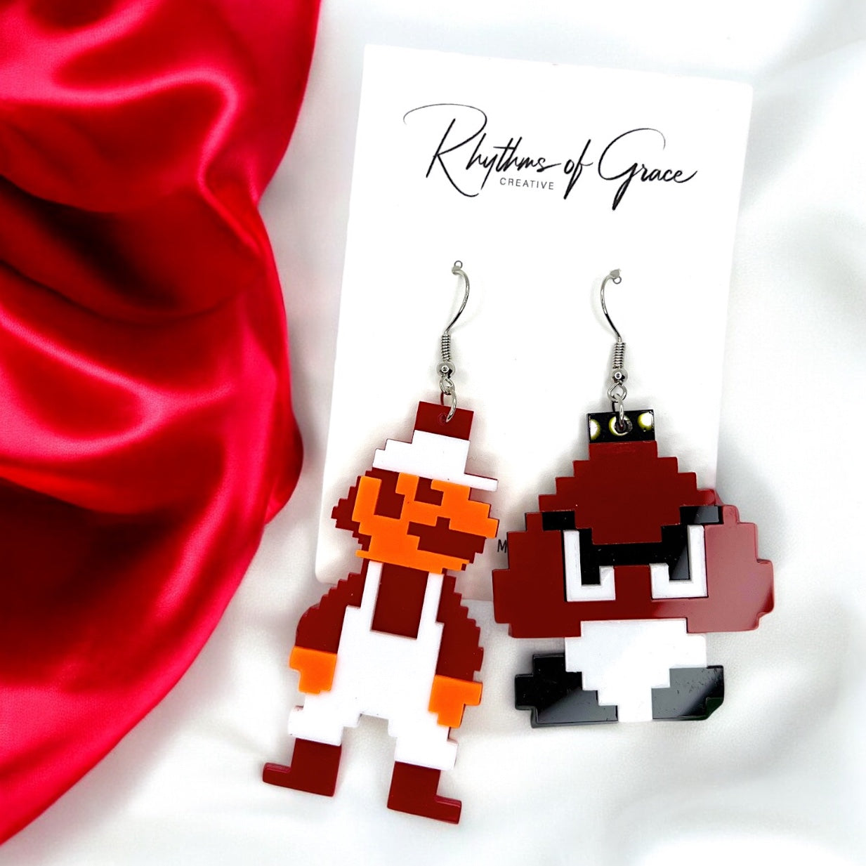 Retro Super Mario Bros Earrings – 80’s Gamer Chic! 🎮