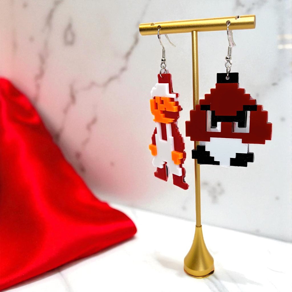 Retro Super Mario Bros Earrings – 80’s Gamer Chic! 🎮