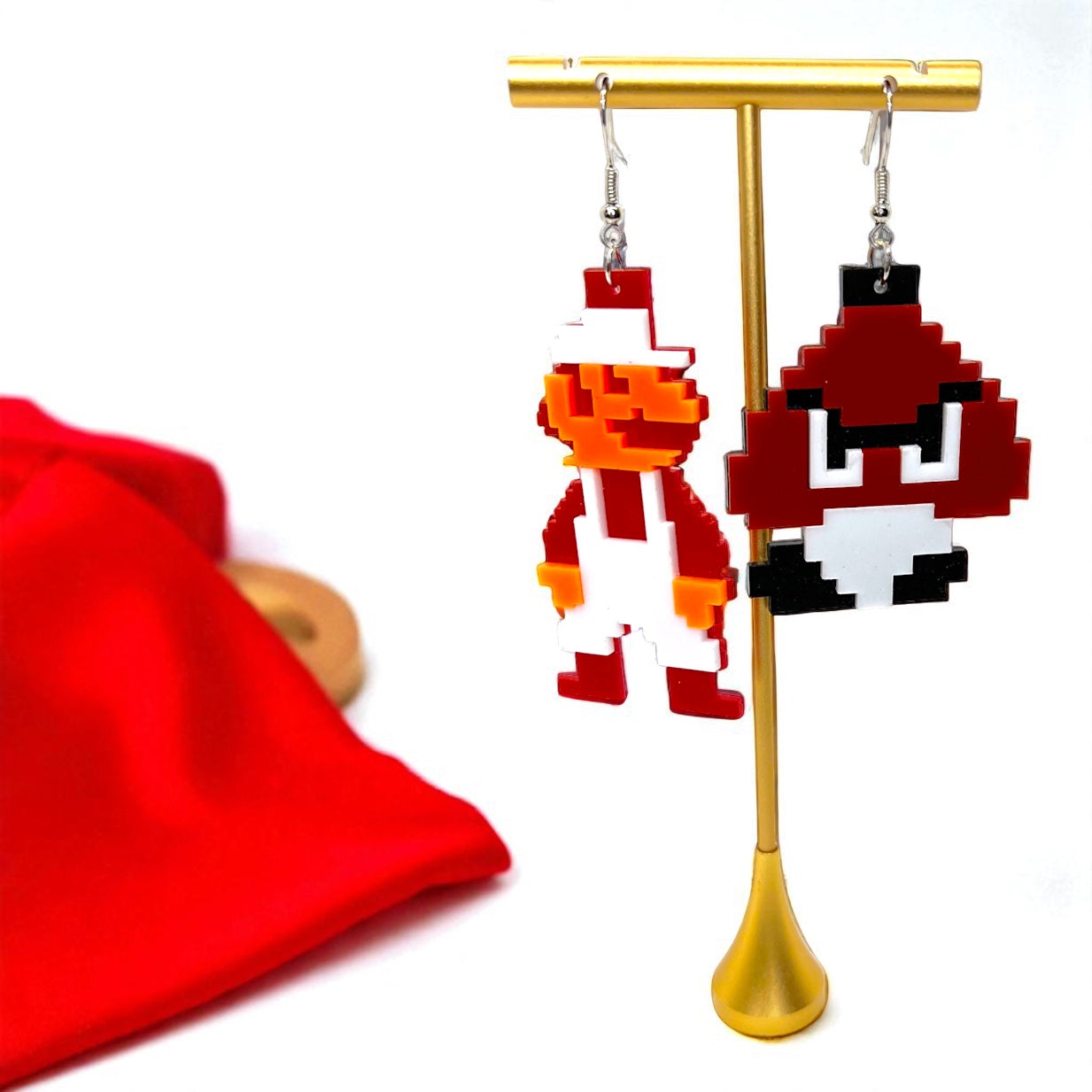 Retro Super Mario Bros Earrings – 80’s Gamer Chic! 🎮