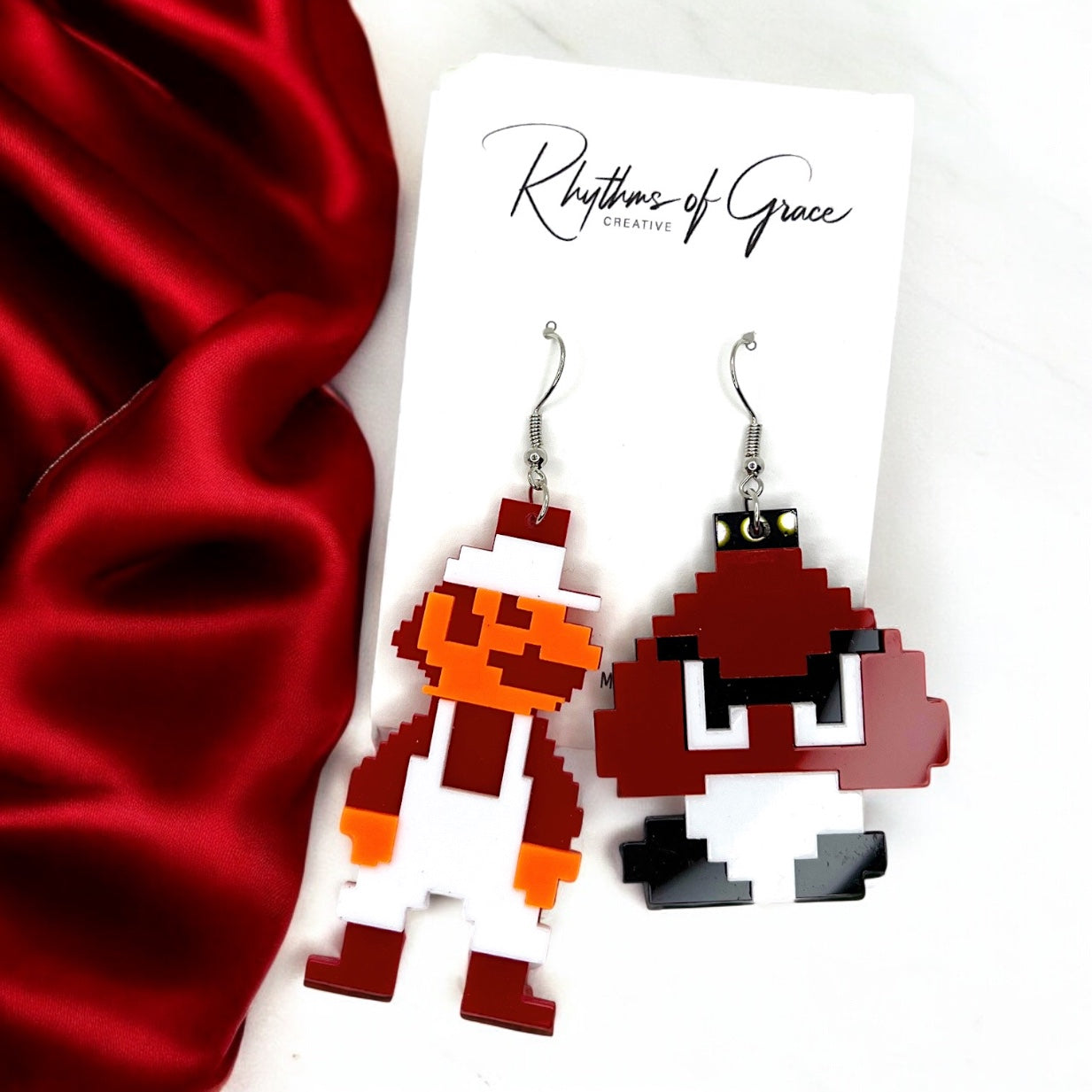 Retro Super Mario Bros Earrings – 80’s Gamer Chic! 🎮