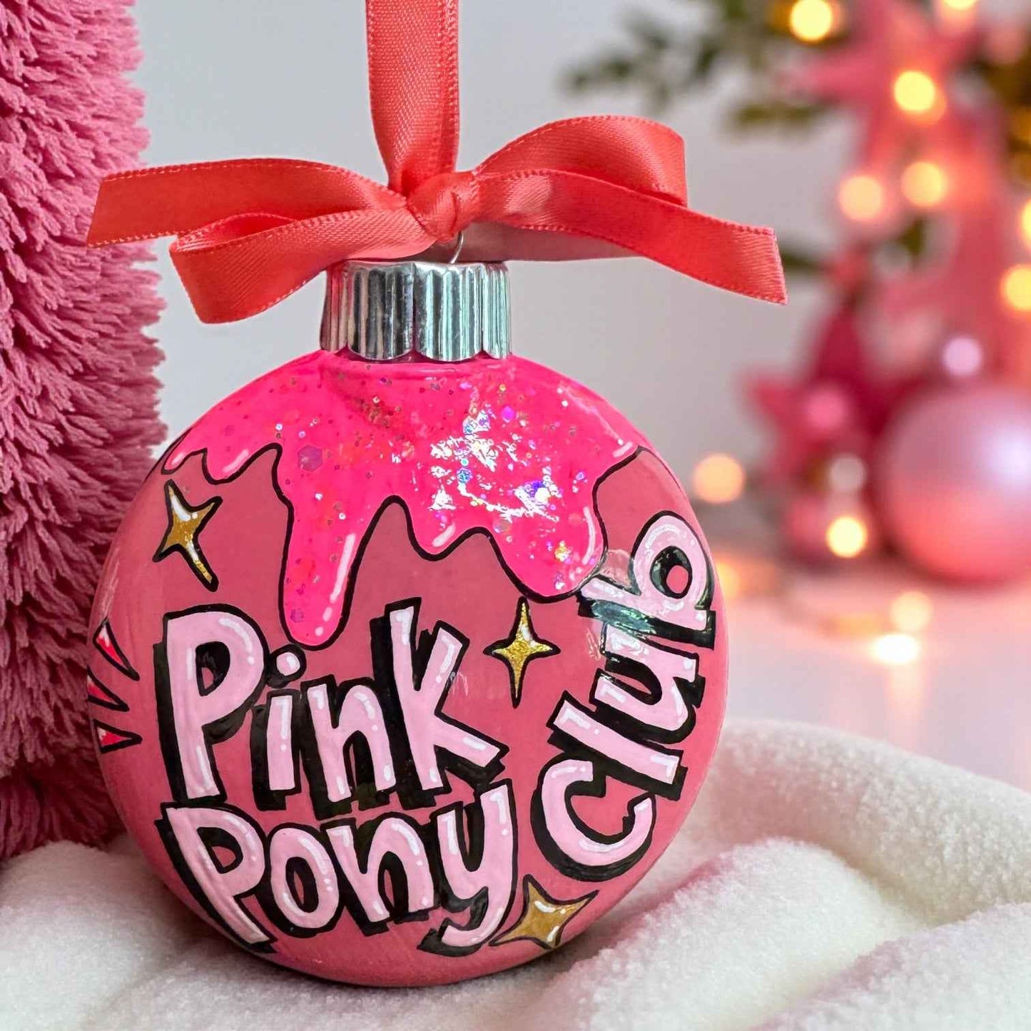 Pink Pony Club Ornament – Hand-Painted, Personalized & Pop-Culture Perfect! 🎀