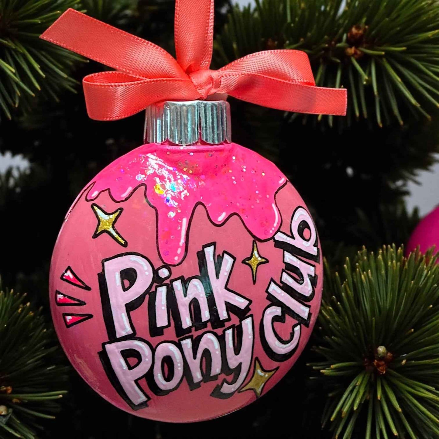 Pink Pony Club Ornament – Hand-Painted, Personalized & Pop-Culture Perfect! 🎀