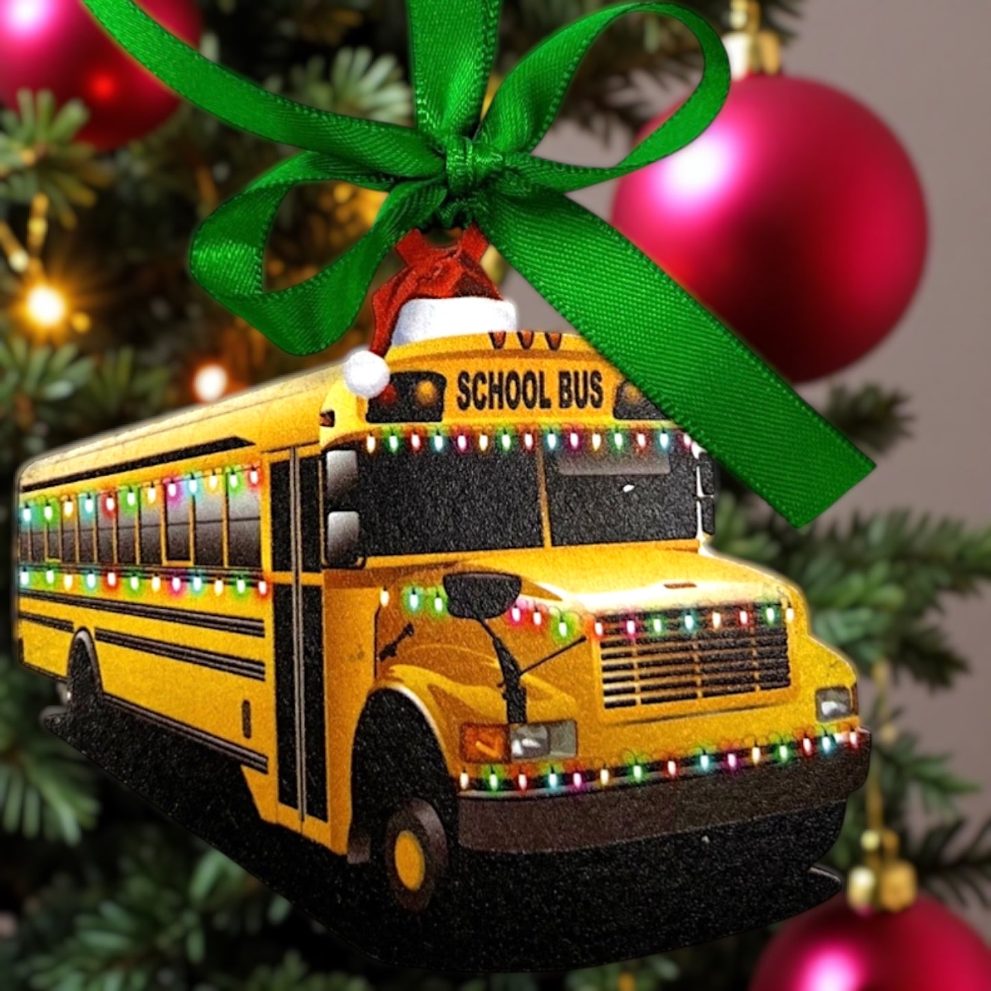 School Bus Driver Ornament – Festive Christmas Sublimation Keepsake