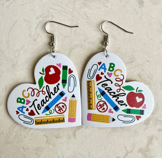 Teacher Dangle Earrings - Celebrate the Educators! - Rhythms of Grace Creative