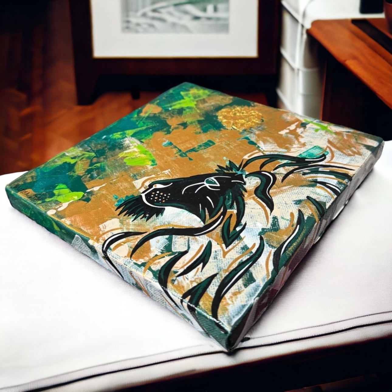 Stunning 8”x8” Original Textured Acrylic Painting - Unique Wall Art Ready to Hang
