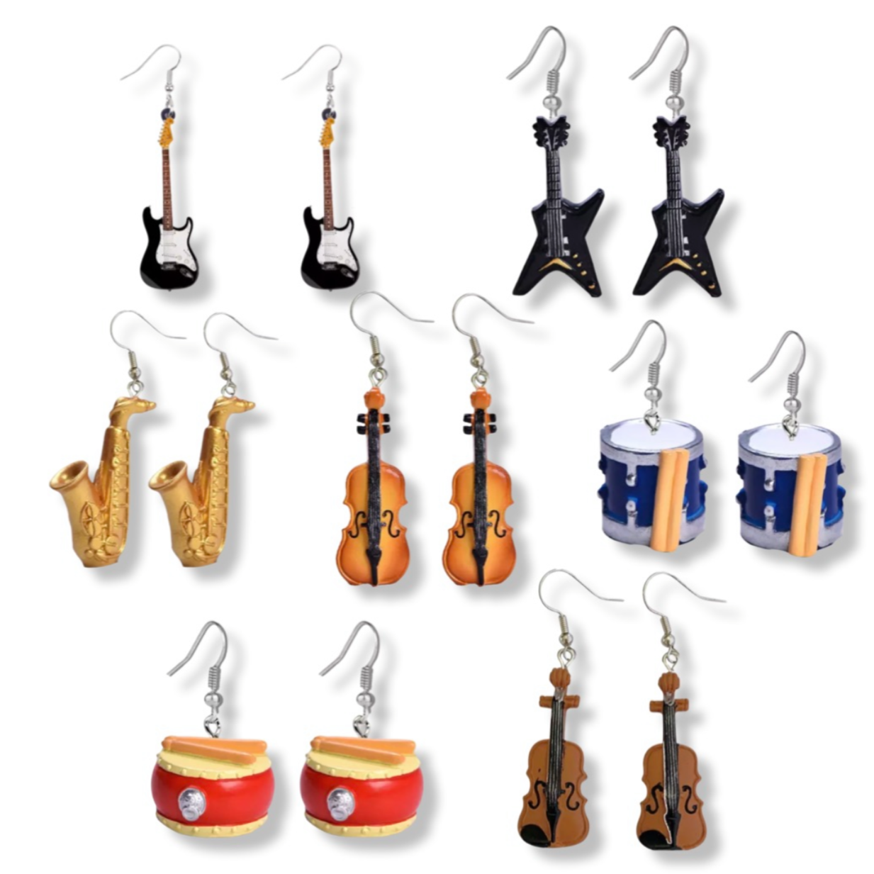 Amp Up Your Style with Musical Instrument Dangle Earrings! 🎶 - Rhythms of Grace Creative