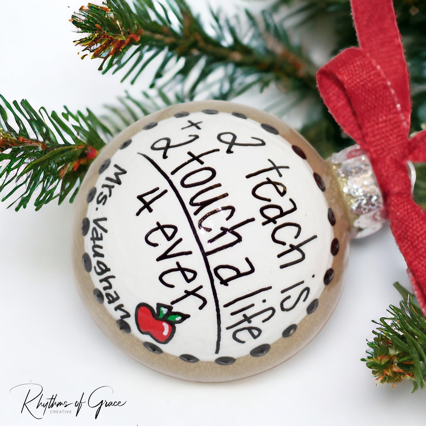 Christmas Ornament “Teaching Adds Up” - Personalized Teacher Gift