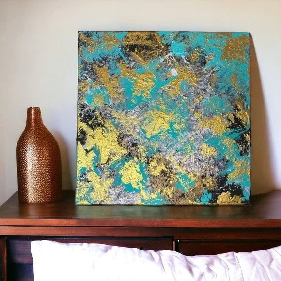 "Chromatic Whispers" – Original Abstract Textured Painting | 12x12 Canvas