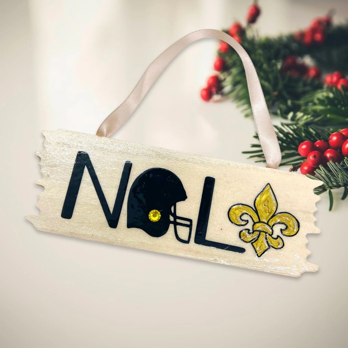 Festive NOLA Vibes: Saints & Fleur de Lis Christmas Ornament