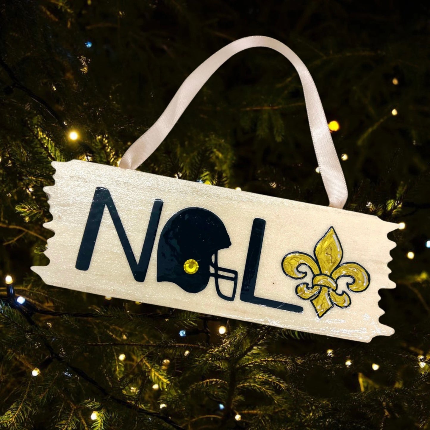 Festive NOLA Vibes: Saints & Fleur de Lis Christmas Ornament