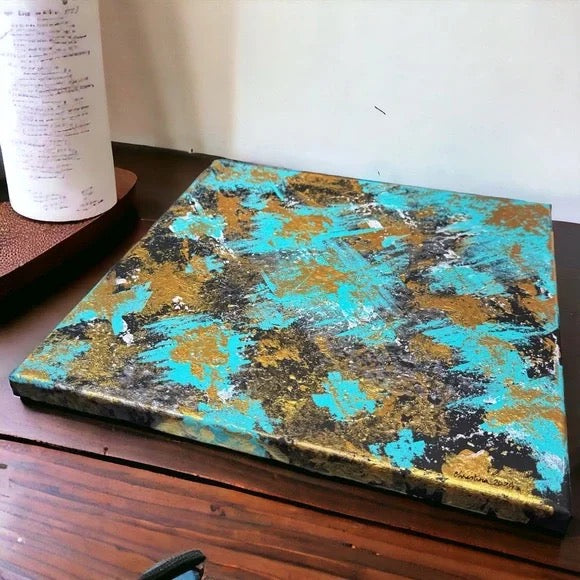 "Chromatic Whispers" – Original Abstract Textured Painting | 12x12 Canvas