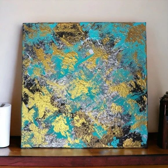 "Chromatic Whispers" – Original Abstract Textured Painting | 12x12 Canvas