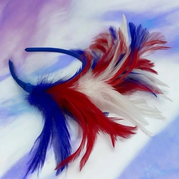 Stunning Patriotic Feathered Headband