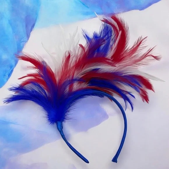 Stunning Patriotic Feathered Headband