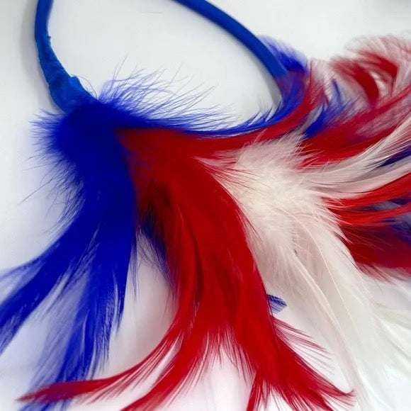 Stunning Patriotic Feathered Headband