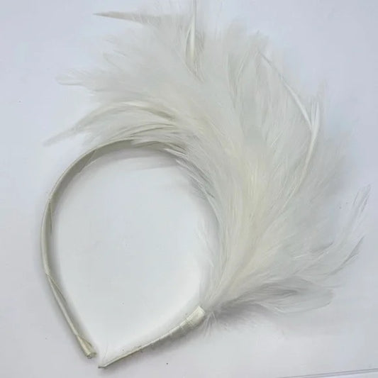 Stunning White Feathered Headband