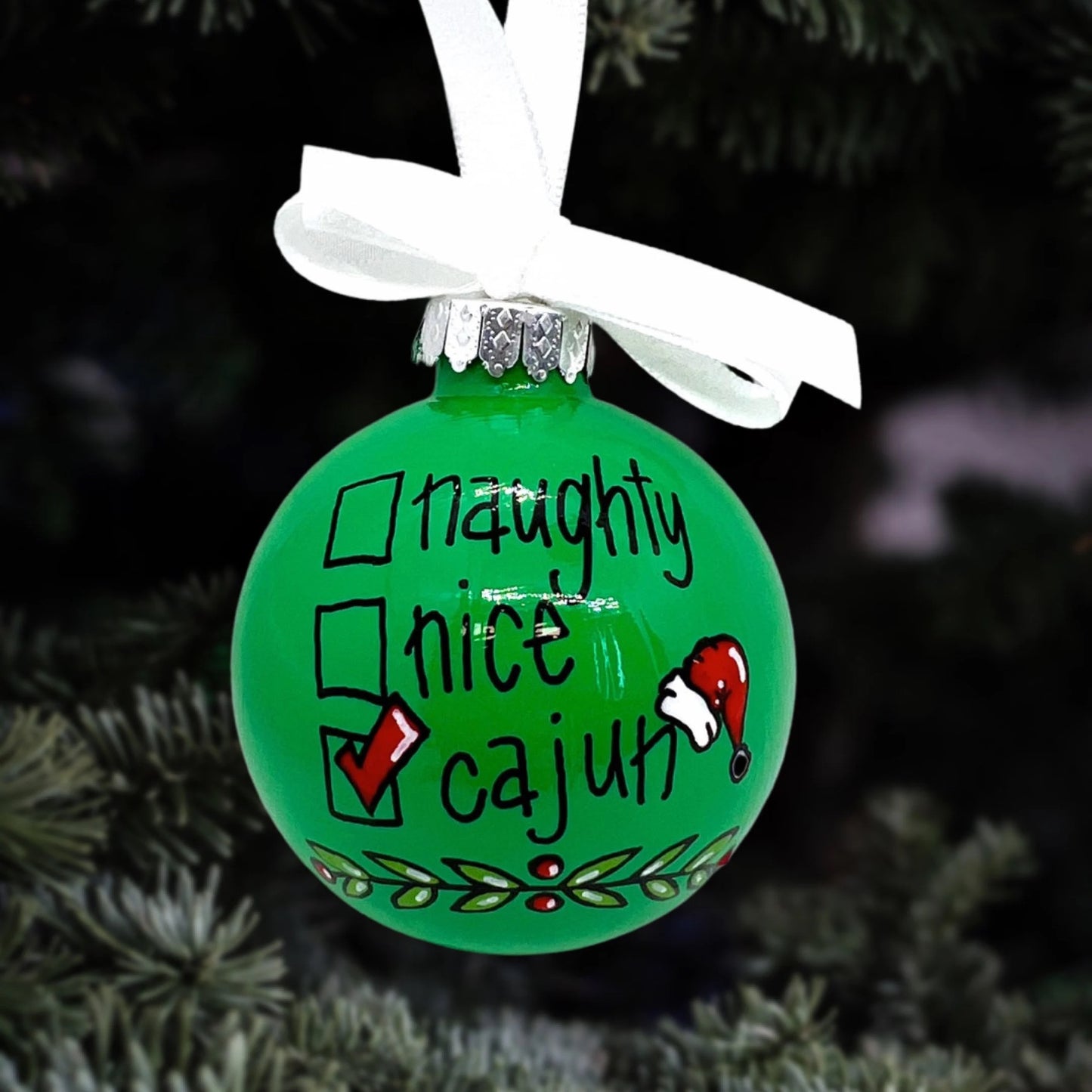 Checkin' It Twice: Naughty, Nice... Cajun! - Personalized Cajun Christmas Ornament