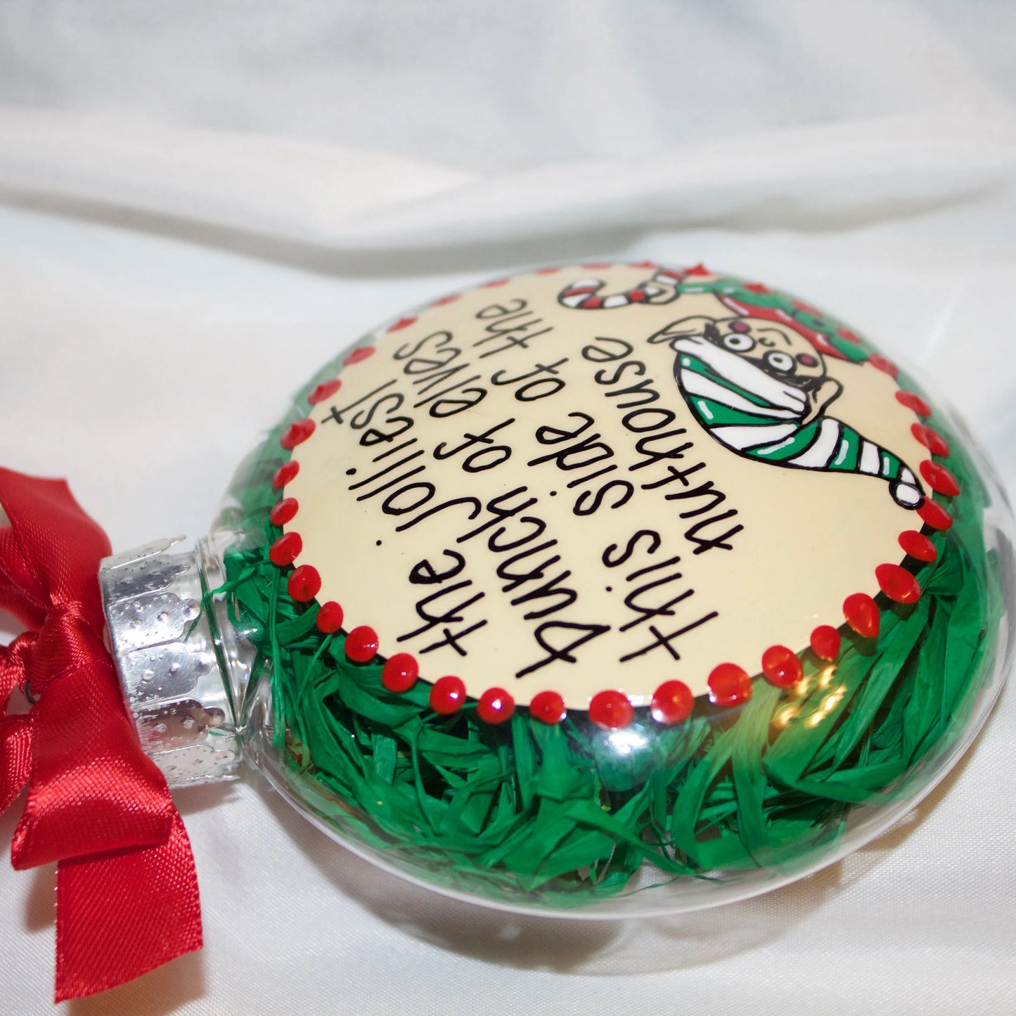Elf Christmas Ornament: "The Jolliest Bunch of Elves This Side of the Nuthouse"