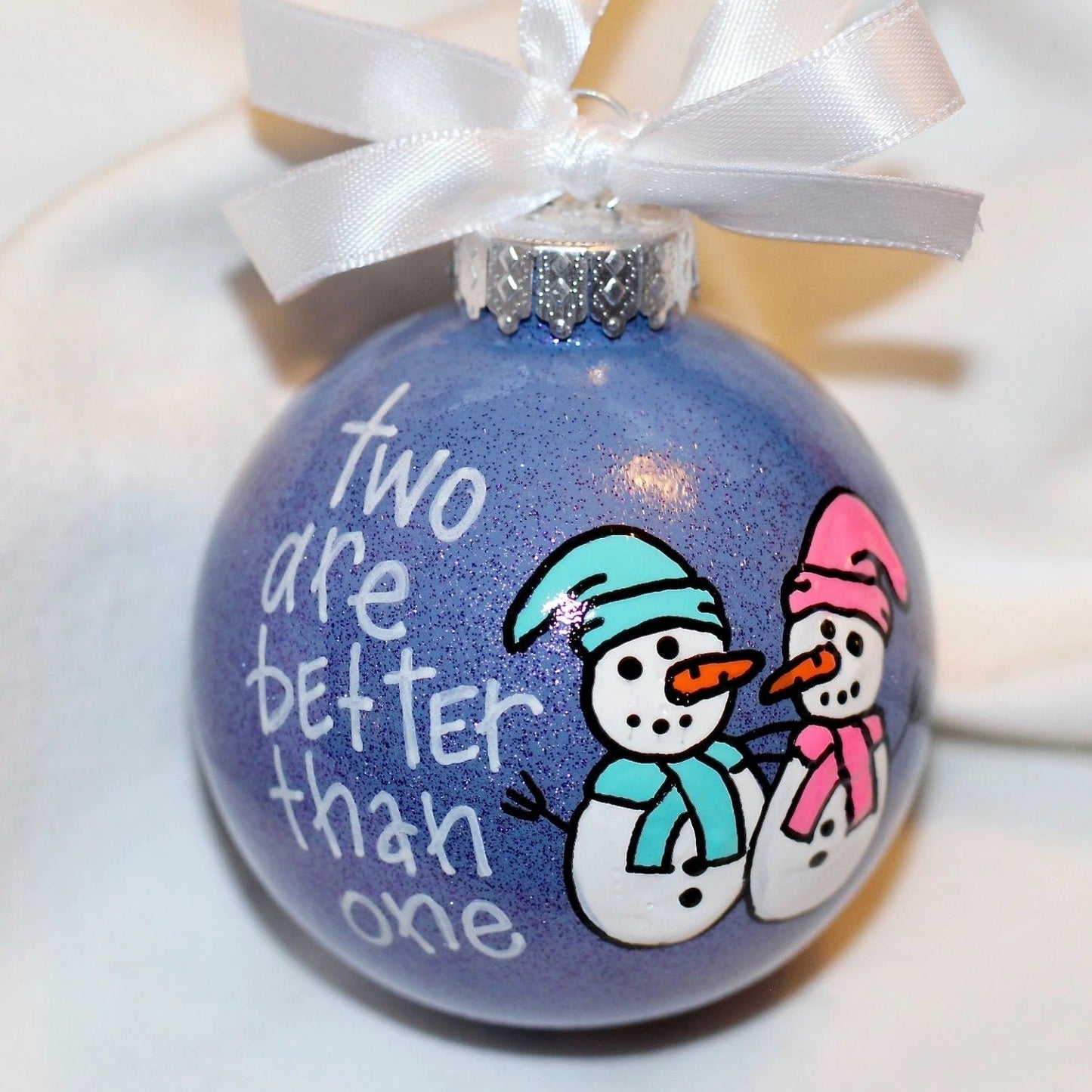 Snowman Christmas Ornament: "Two Are Better Than One"