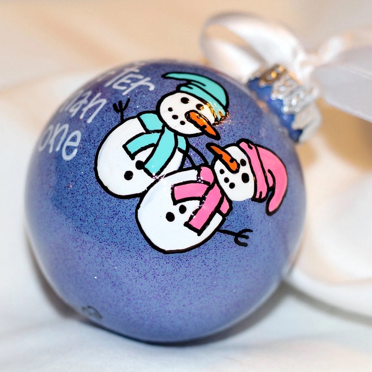 Snowman Christmas Ornament: "Two Are Better Than One"