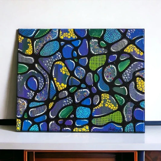 "Celestial Currents"  â Original Abstract Acrylic Painting I 8x10 Canvas