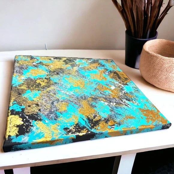 "Chromatic Whispers" – Original Abstract Textured Painting | 12x12 Canvas