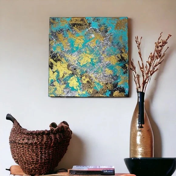 "Chromatic Whispers" – Original Abstract Textured Painting | 12x12 Canvas