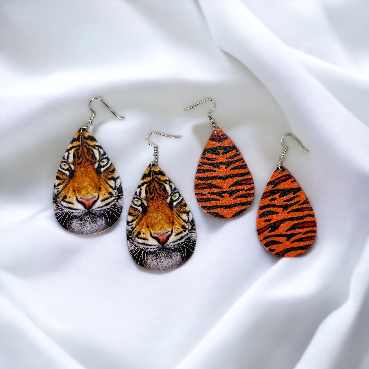 Tiger Earrings - Tigers Earrings, Handmade Jewelry, Tiger Jewelry, Bengals Jewelry, Tiger Earrings, Tigers Earrings, Bengal Tiger, Football