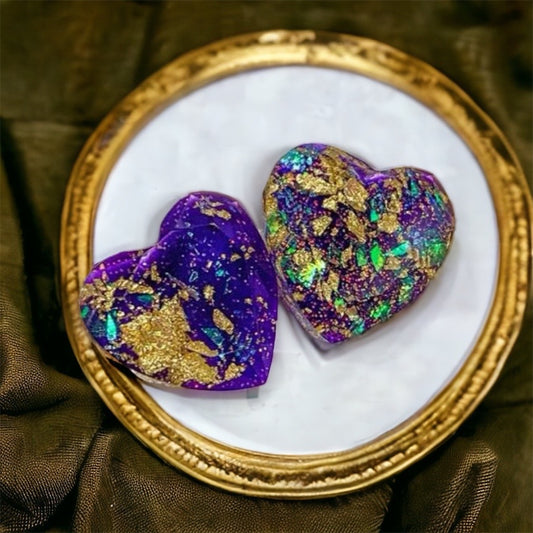 Sparkle & Shine: Mardi Gras Glitter Heart Studs for Festive Vibes! 🎭✨ - Rhythms of Grace Creative
