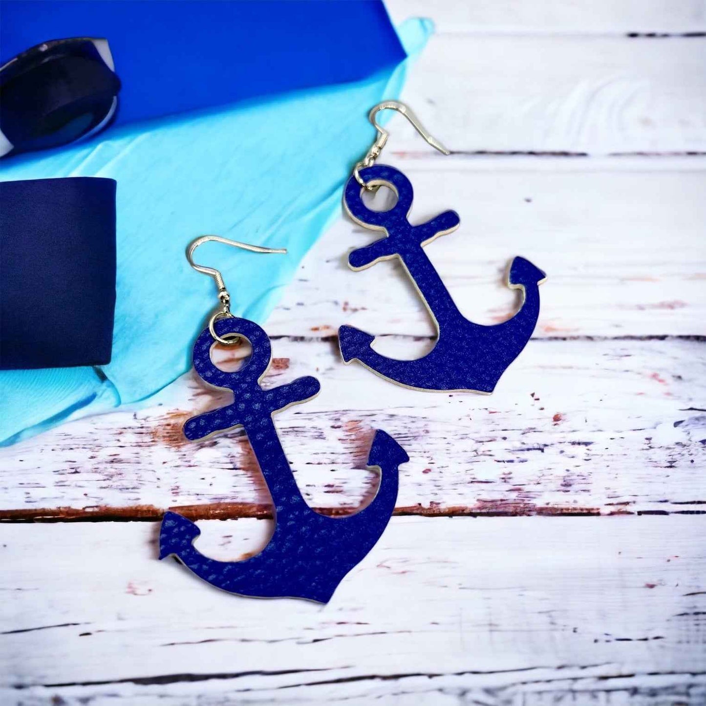 Blue Anchor Earrings – Nautical Vibes, Handmade Style! ⚓