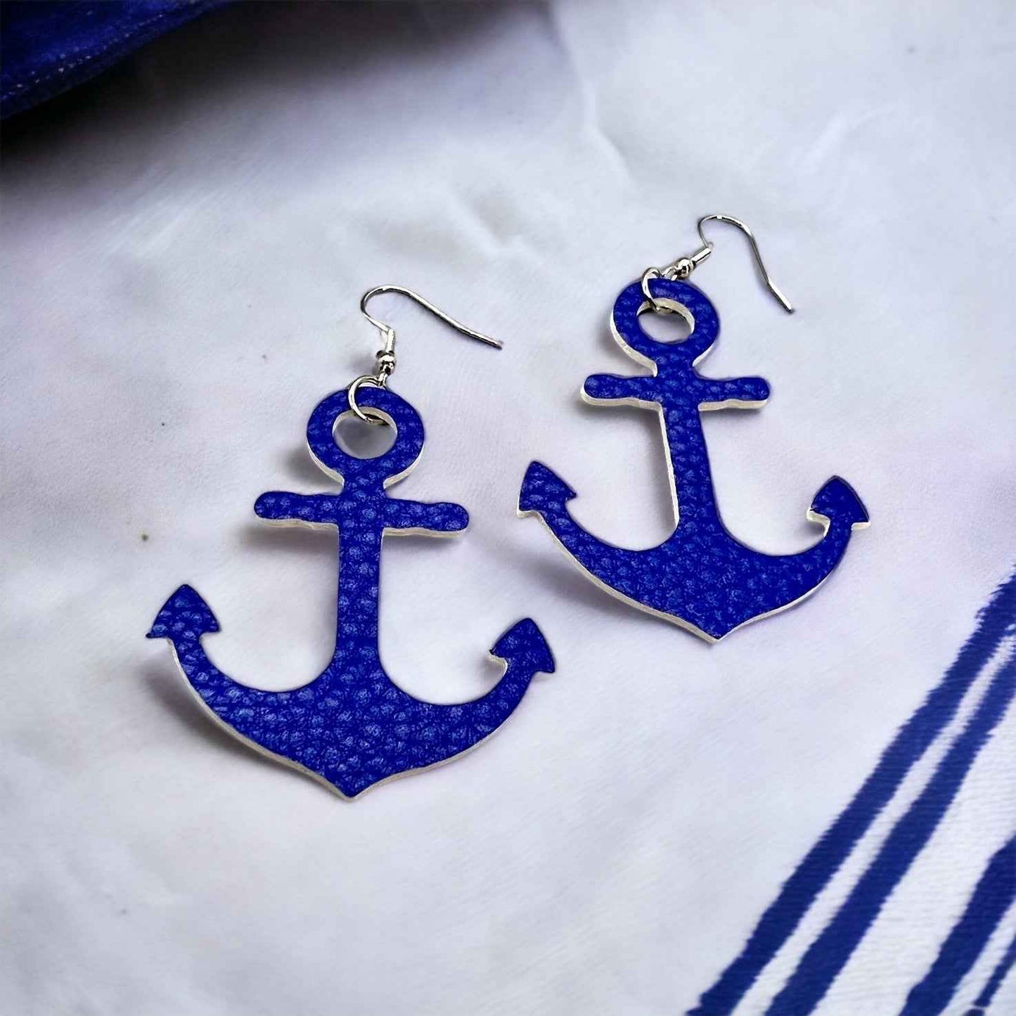 Blue Anchor Earrings – Nautical Vibes, Handmade Style! ⚓