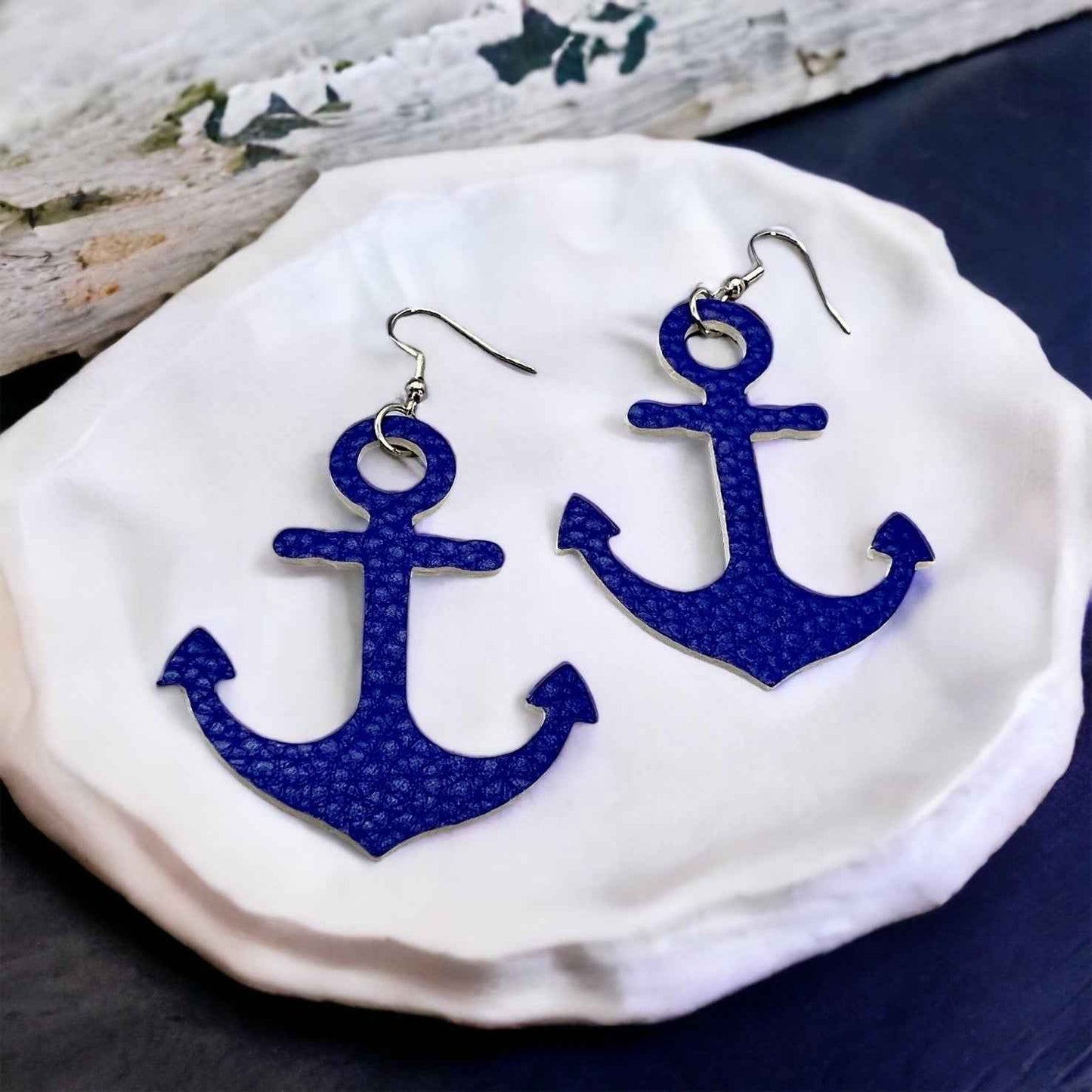 Blue Anchor Earrings – Nautical Vibes, Handmade Style! ⚓