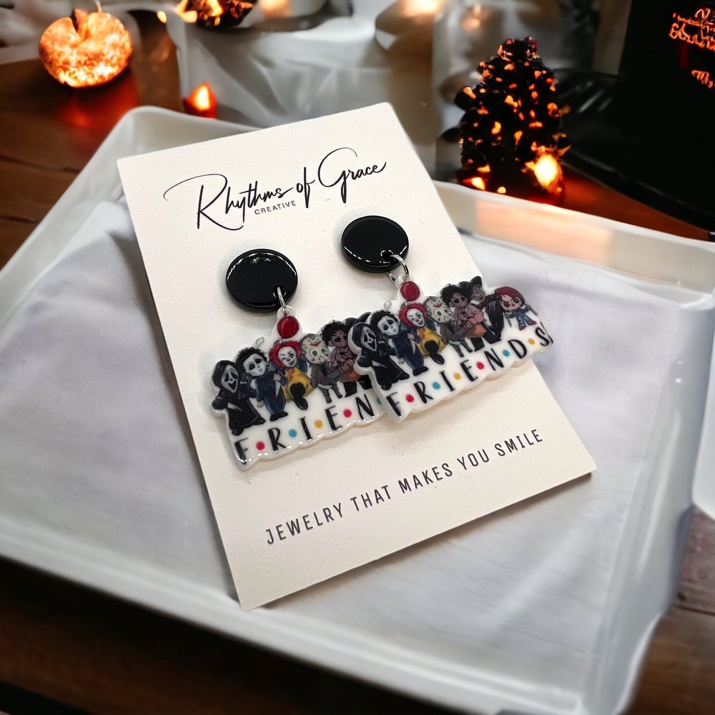 Spooktacular FRIENDS Earrings: Hauntingly Chic Halloween Accessories! - Rhythms of Grace Creative