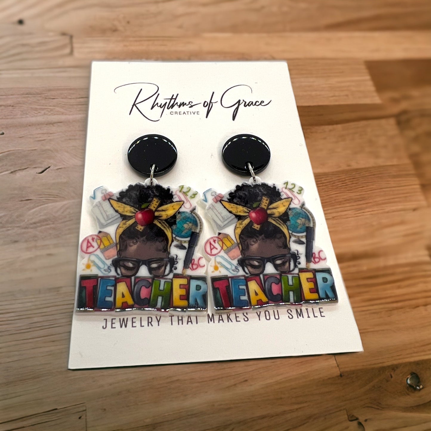 Smart & Stylish: Teacher Dangle Earrings for Every Educator! - Rhythms of Grace Creative