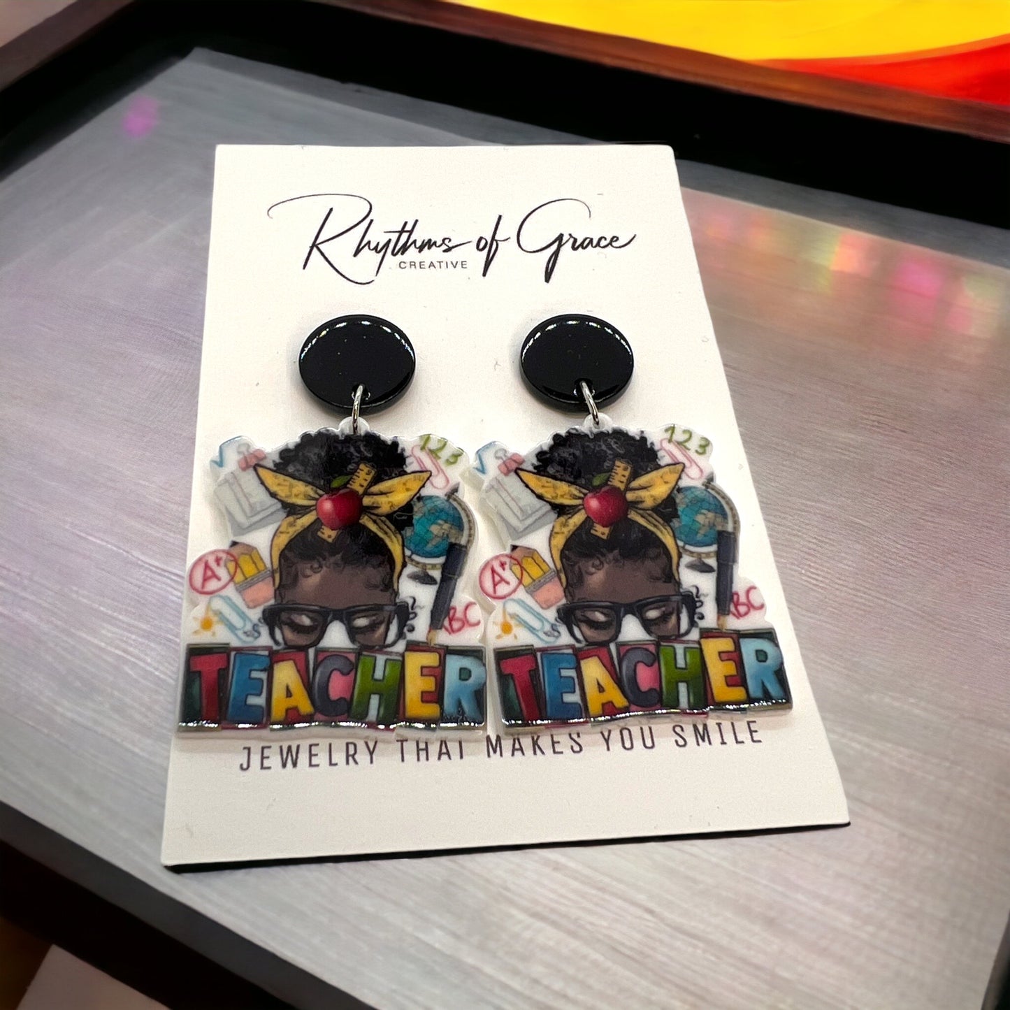 Smart & Stylish: Teacher Dangle Earrings for Every Educator! - Rhythms of Grace Creative