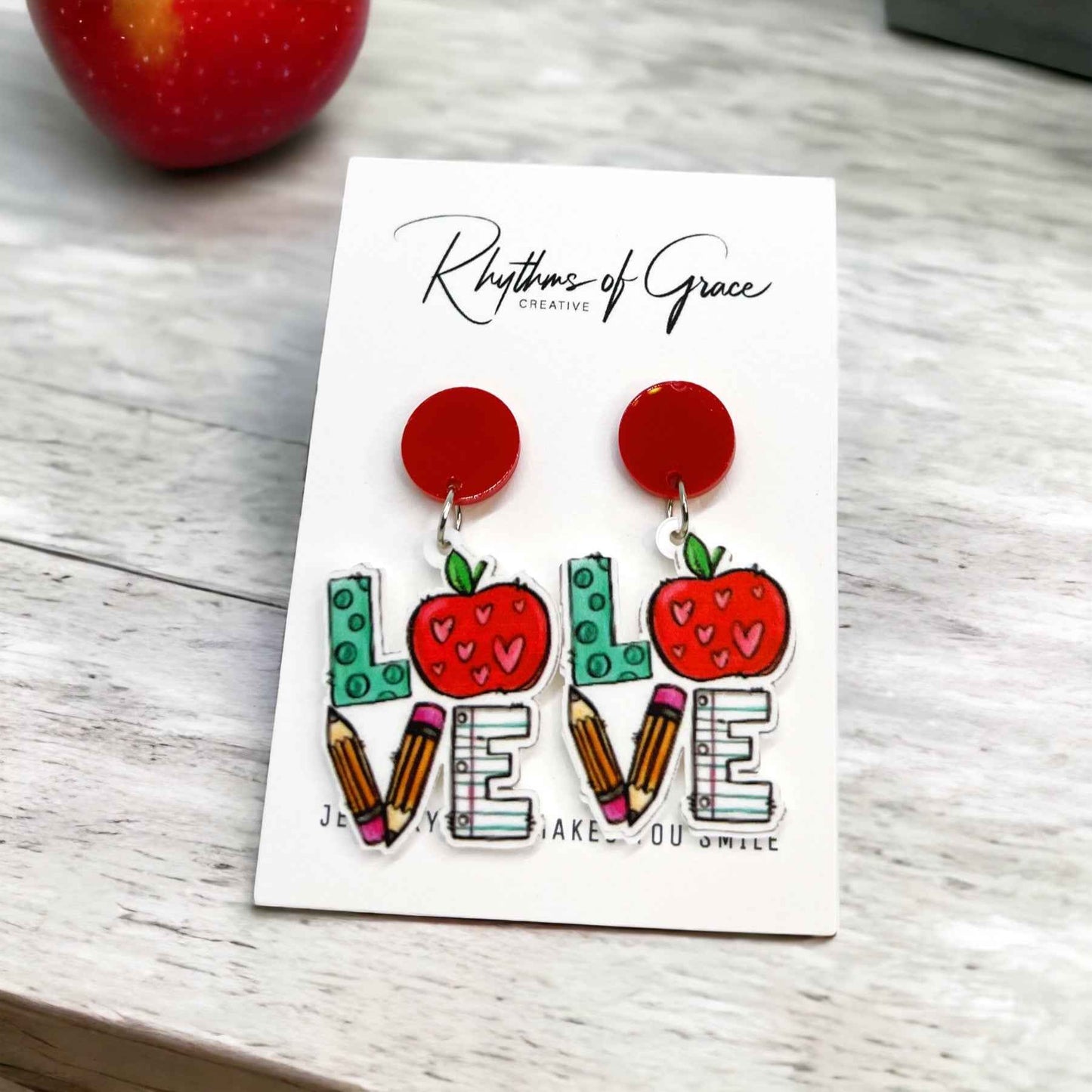 Chic & Cheerful: ‘I Love Teaching’ Earrings!