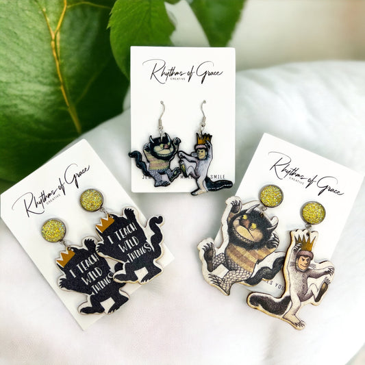 "Where the Wild Things Are" ā Storybook-Inspired Teacher Earrings - Rhythms of Grace Creative
