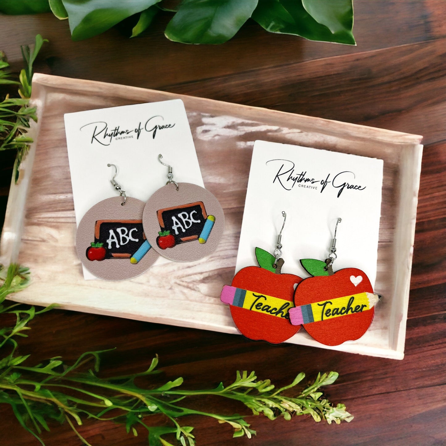 Teacher ABC's Earrings: Celebrate Educators in Style! ๐ - Rhythms of Grace Creative