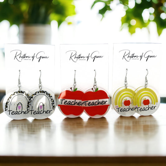 Teacher Earrings Collection: Show Your Passion for Teaching! 🍎 - Rhythms of Grace Creative