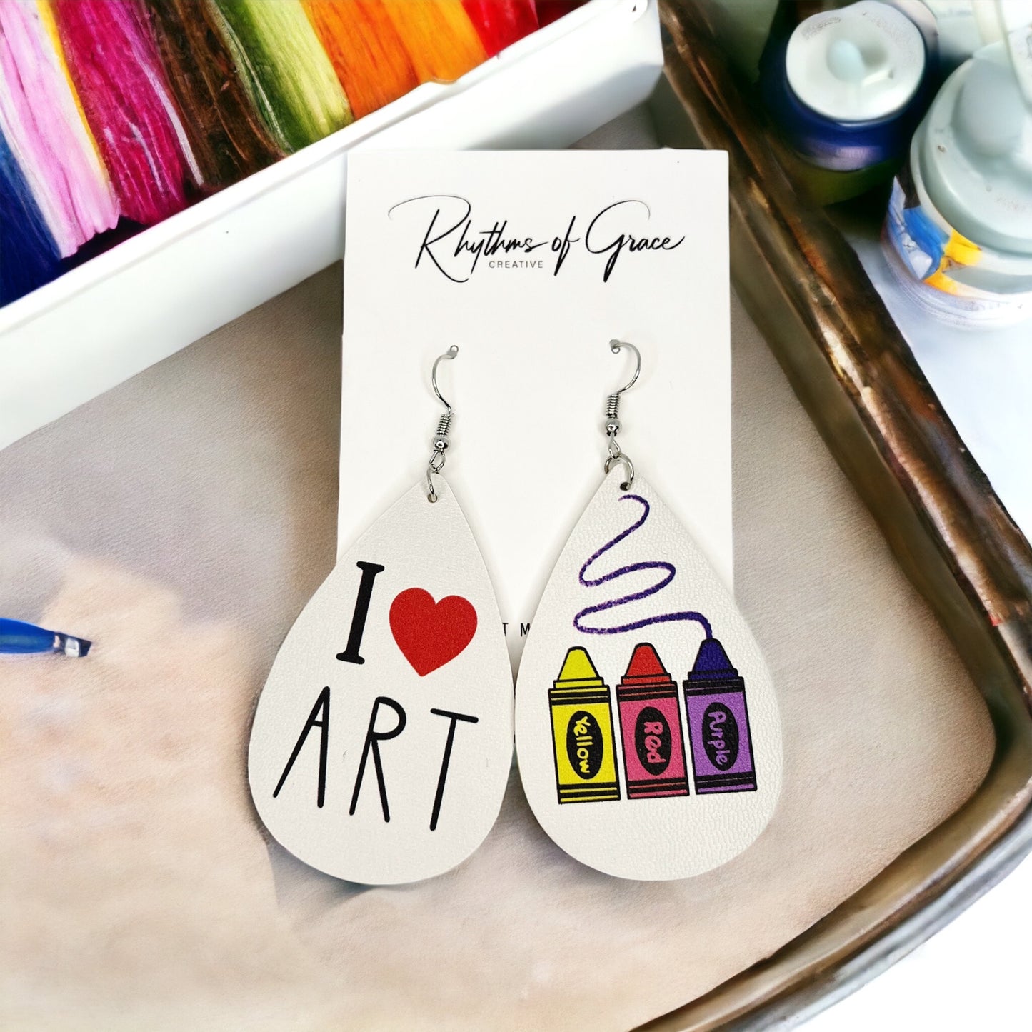 Art Teacher Earrings - Painter Gift, Artist Jewelry, Art Teacher, Teacher Earrings, Art Earrings, Artist Gift, Art Jewelry, Painter Earrings