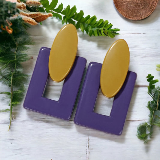Purple & Gold Earrings - Handmade Earrings, Purple Gold, Purple Gold Jewelry