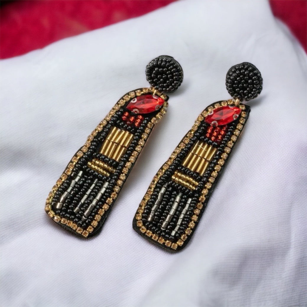 Red Lipstick Earrings - Bold, Beautiful, and Beaded! - Rhythms of Grace Creative